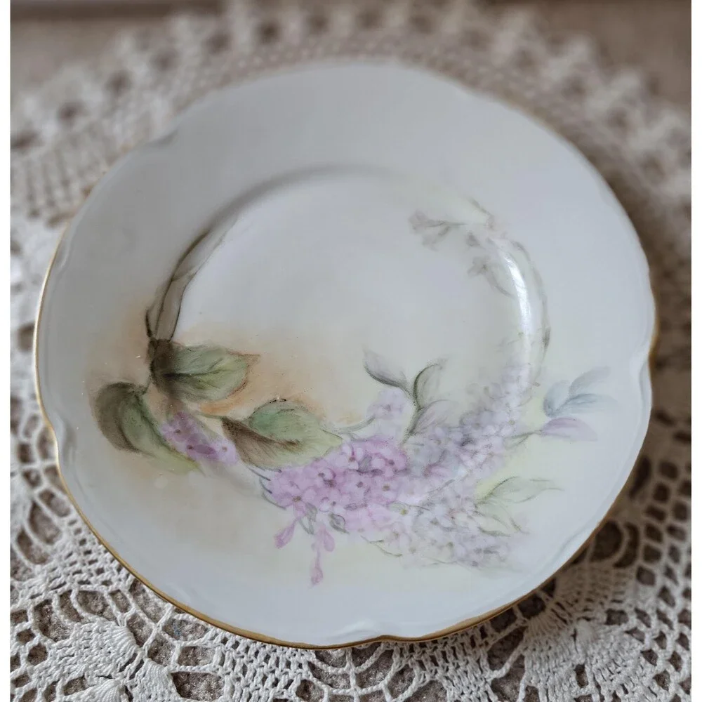 Antique Floral Porcelain Jaeger & Co Plate in 